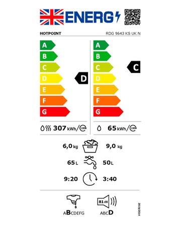 Hotpoint RDG9643KSUKN 9+6kg 1400rpm Washer Dryer