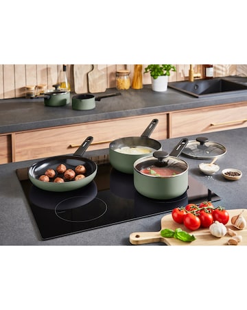 Morphy Richards Recycled Aluminium Green 5 Piece Pan Set