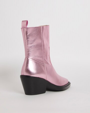 Rayla Stretch Western Cowboy Ankle Boots Ex Wide EEE Fit