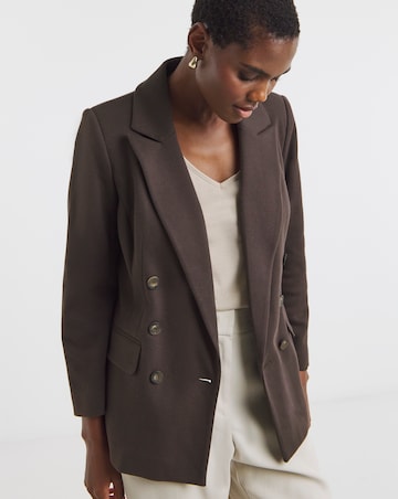 Chocolate Ponte Double Breasted Blazer