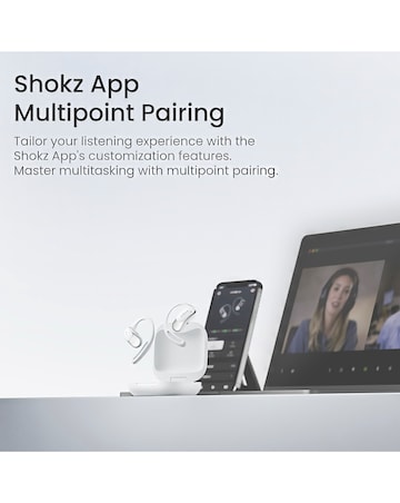 Shokz OpenFit Air True Wireless Open-Ear Earbuds - White