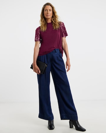 Sequin Sleeve T-Shirt