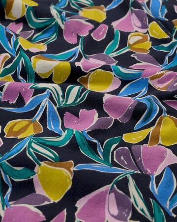 Seasalt Cornwall Screenprint Tunic Collaged Tulips Maritime