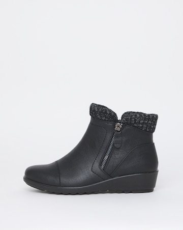 Cushion Walk Knitted Top Wedged Boots EEE Fit