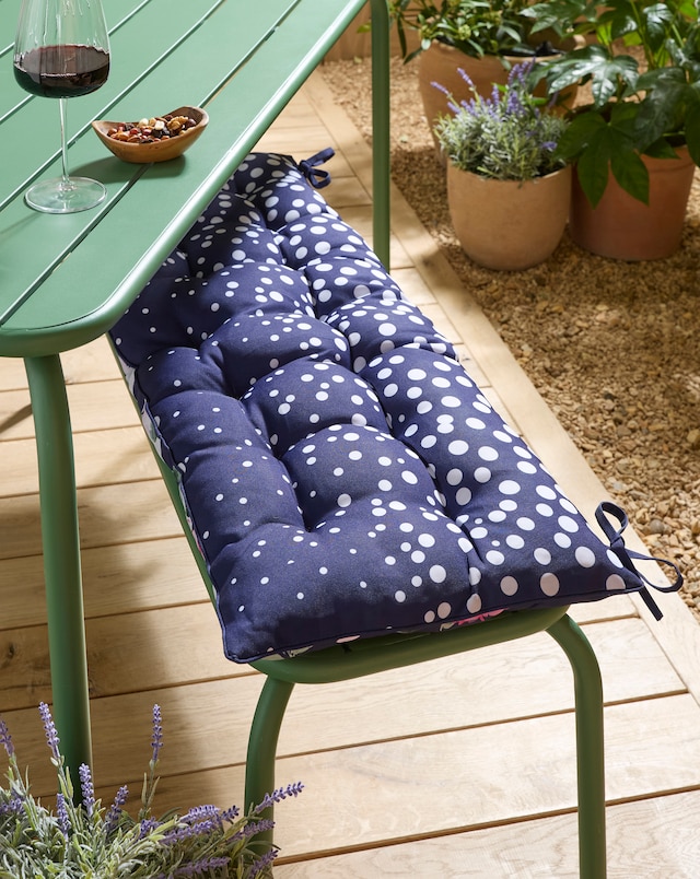 Joanna Hope Ascott Outdoor Bench cushion with Spotted Reverse