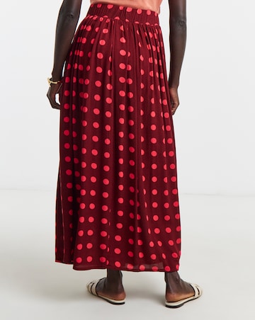 Printed Crinkle Maxi Skirt