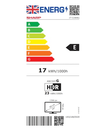 Sharp 1T-C24HE2245KB 24in Smart HD Tivo LED TV