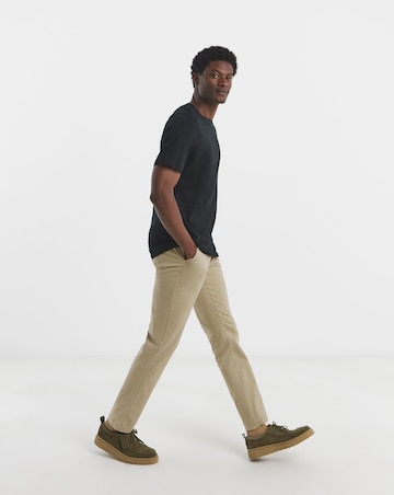 Pure Cotton Crew Neck T-Shirt Extra Long- Black