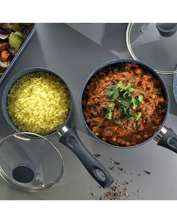 Russell Hobbs Nightfall Stone 5 Piece Saucepan and Stockpot Set