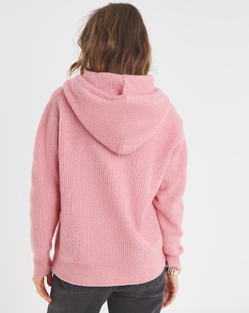 Pink Knitted Hoodie