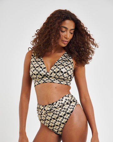 JD Williams Gold Foil Fan Print Bikini Set