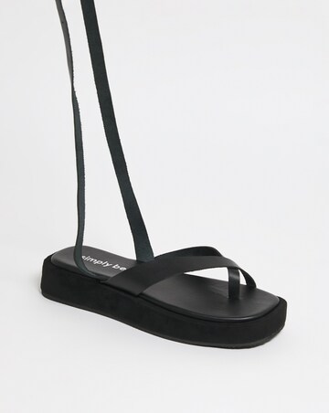 Faye Toe Post Ankle Tie Flatform Sandals - Extra Wide Fit (EEE)