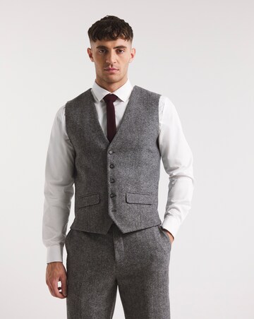 Charcoal Wool Blend Waistcoat