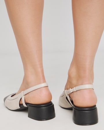 Manila Block Heel Slingback Shoes - Wide Fit (E)