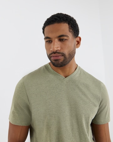 Pure Cotton V Neck T-Shirt Long