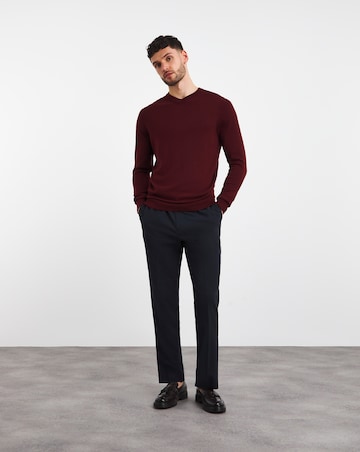 Rust Merino Wool V Neck