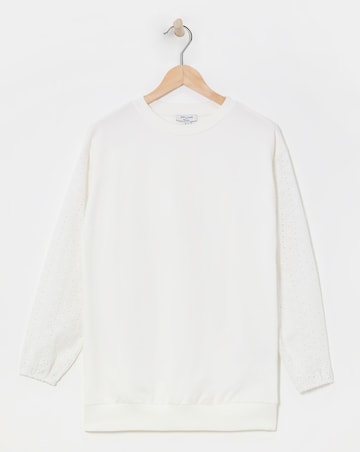 White Broderie Sweatshirt
