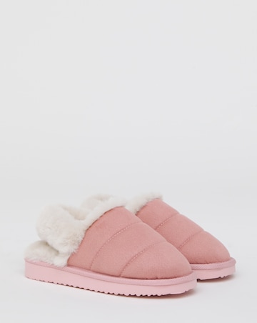 Halle Fluffy Slingback Slippers - Wide Fit (E)