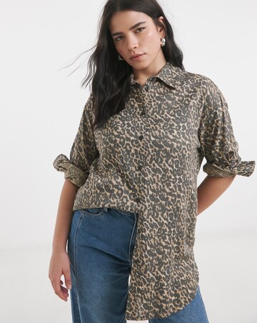 Leopard Animal Linen Mix Shirt