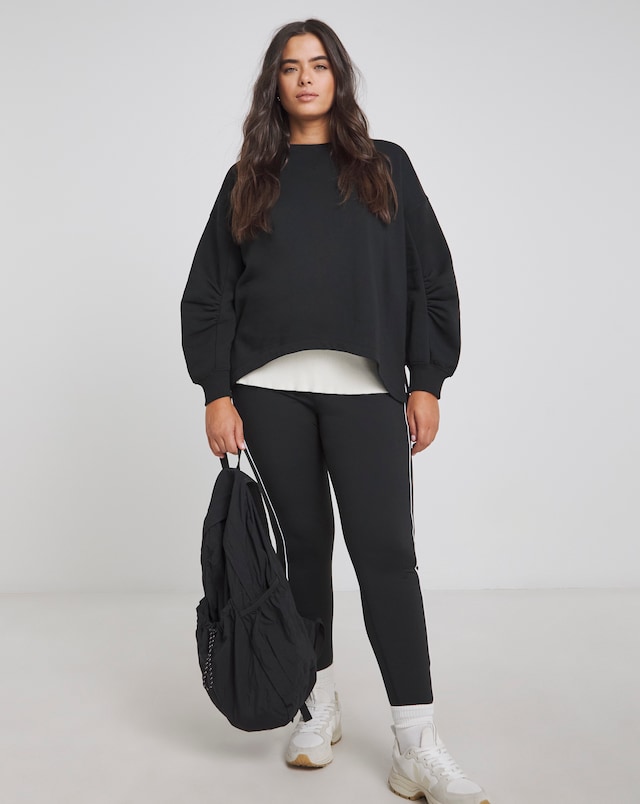 Simply Be Black Curved Hem Dip Back Sweatshirt