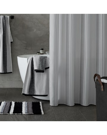 Catherine Lansfield Textured Stripe Shower Curtain