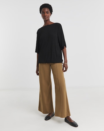 Angel Sleeve Bubble Hem Textured Top