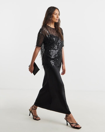 Tassel Sequin Boxy Top