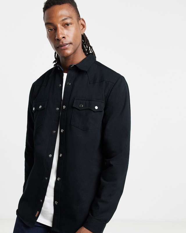 Joe Browns Black Denim Shirt Long