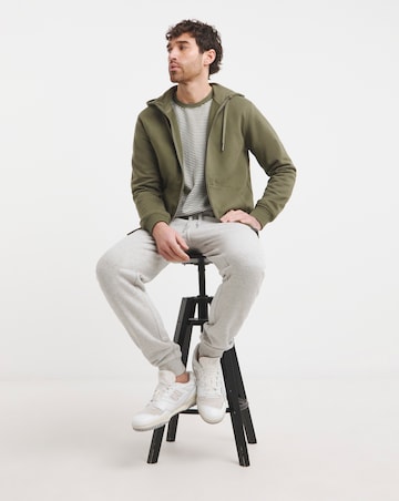 Full Zip Hooded Sweat- Khaki