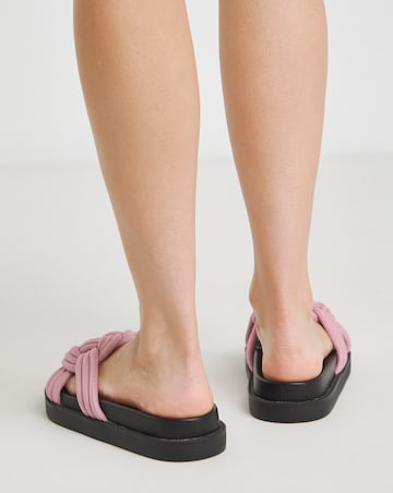 Simply Be Nevada Woven Sliders - Wide Fit (E)