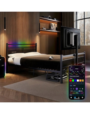 X Rocker Basecamp RGB Double Bed - Black