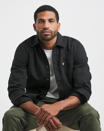 Lyle & Scott Black Worsted Twill Overshirt