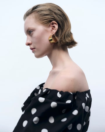 Mango Strapless Polka-Dot Dress