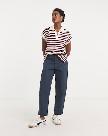 Cotton Rich Barrel Leg Trouser with Stretch