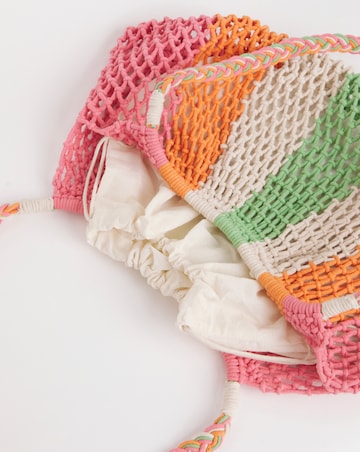 Multi Stripe Crochet Shopper Bag