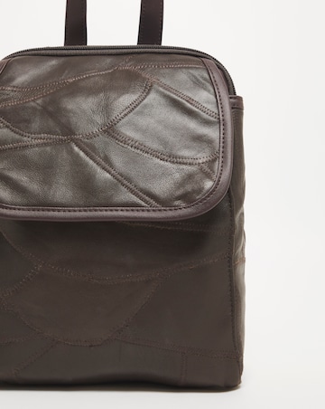 Leather Patchwork Mini Backpack