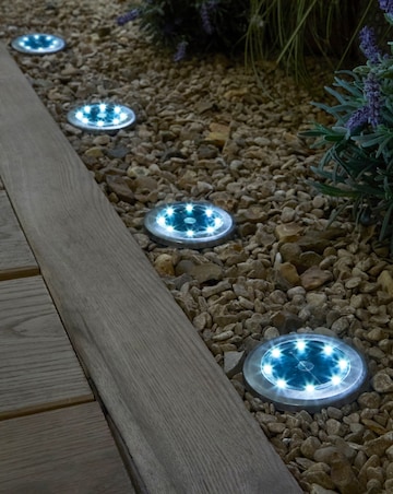 Stainless Steel Ground Solar Lights Set of 4