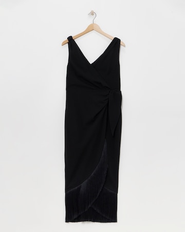 Joanna Hope Wrap Dress With Fringing