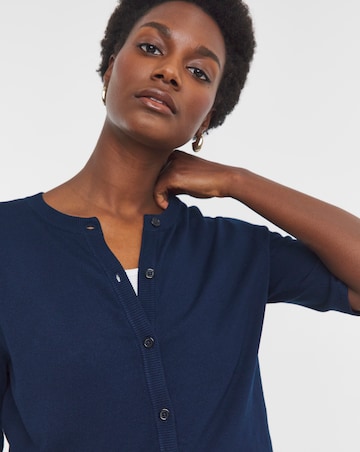 Navy Short Sleeve Cardigan