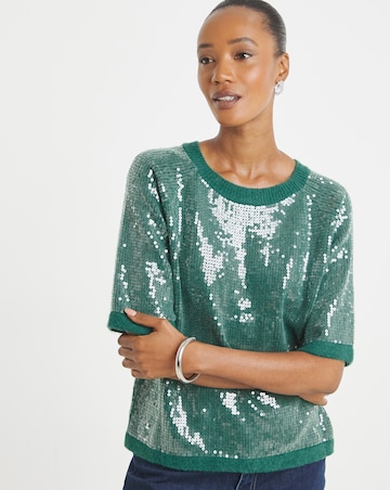 Sequin Short Sleeve Jumper