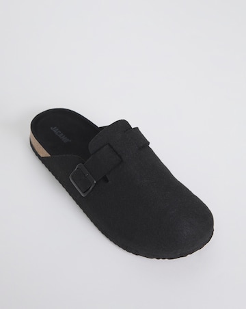 Felt Buckle Mule Slipper Wide