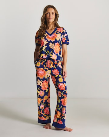 Figleaves V-Neck Pyjama Set Floral Print