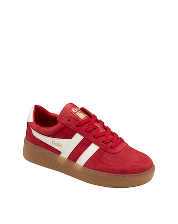 Gola Grandslam Suede Trainers - Red/Off White/Gum