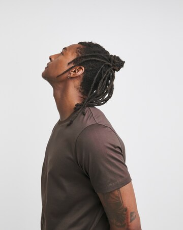 Premium Mercerised Supima Cotton T-Shirt Long Length- Chocolate