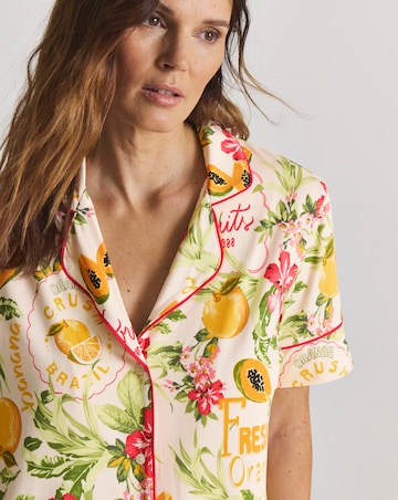 Figleaves Revere Pyjama Short Set In A Bag Fruit Print