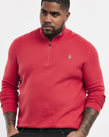 Polo Ralph Lauren Red Zip Neck Jumper