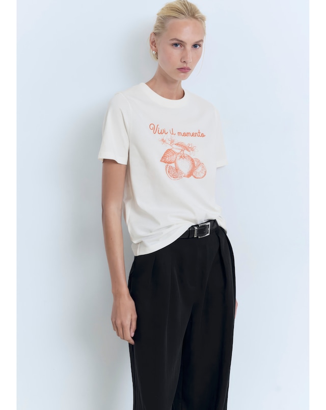 Mango Graphic Print Cotton T-Shirt