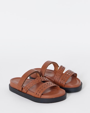 Cyra Laser Cut Detail Footbed Sandals - Exrta Wide Fit (EEE)