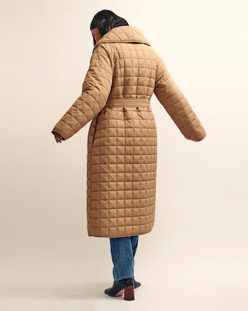 Nobody's Child Quilted Belt Shawl Collar Quilted Wrap Coat