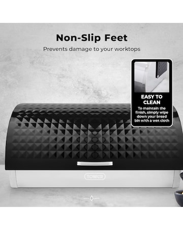 Tower Solitaire Bread Bin-Black